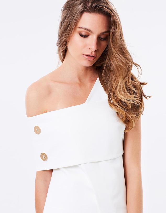 FRIEND of AUDREY - Glitters N' Gold Off-The-Shoulder Top