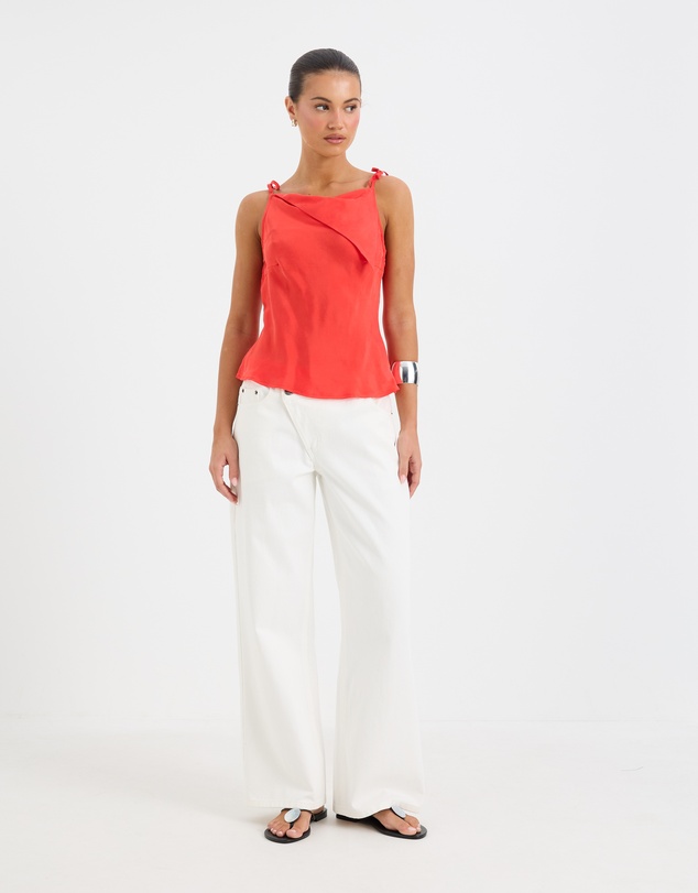 Calli - Belle Cupro Asymmetrical Fold Top