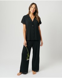 UNE PIECE - Lace Trim Modal Full Length Pyjama Set