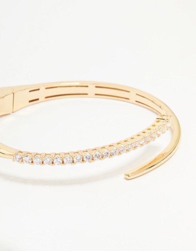 Lovisa - Gold Diamante Hinge Bangle