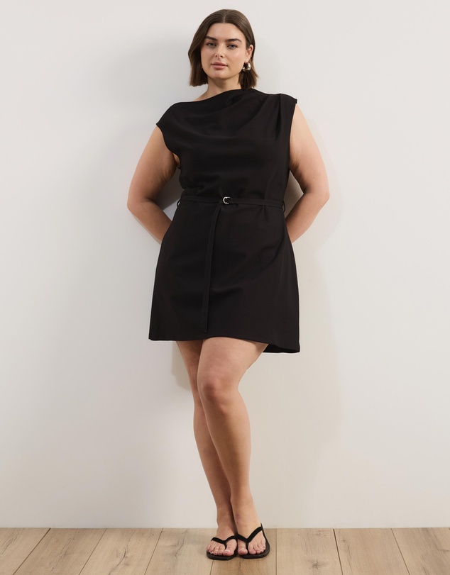 Atmos&Here Curvy - Ava Slash Neck Mini Dress