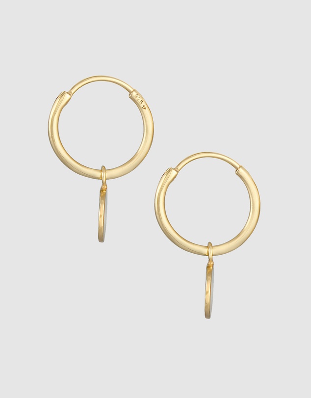 Elli Jewelry - Organic Hoop Earrings in Gold-Plated 925 Silver