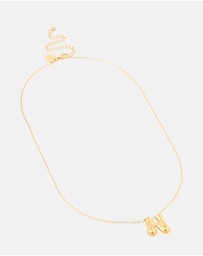 Lovisa - Waterproof Gold Plated Stainless Steel Large Bubble Letter N Necklace