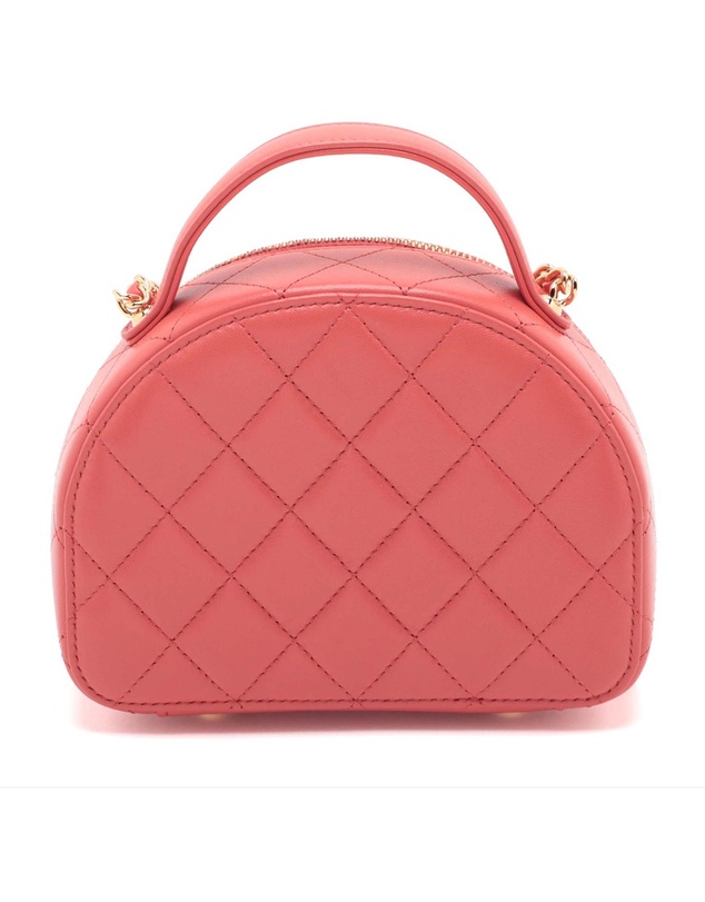 Pre-Loved by Azura Reborn - Pre-Loved Quilted Lambskin Chic Riviera Top Handle Vanity Case