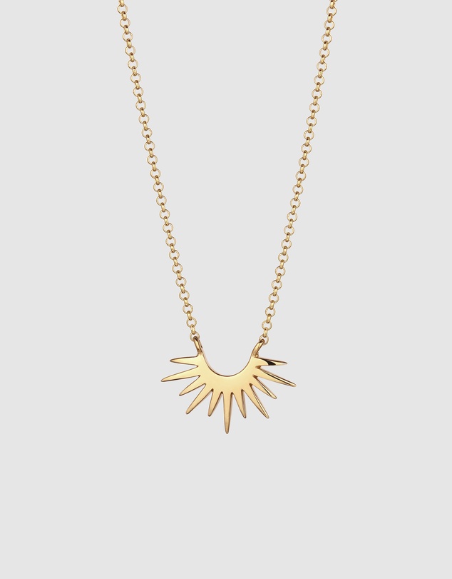 Elli Jewelry - Necklace Sun Pendant 925 Sterling Silver Gold-Plated
