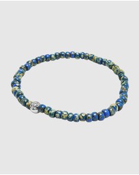Nialaya Jewellery - Wristband with Blue Lapis Japanese Miyuki Beads