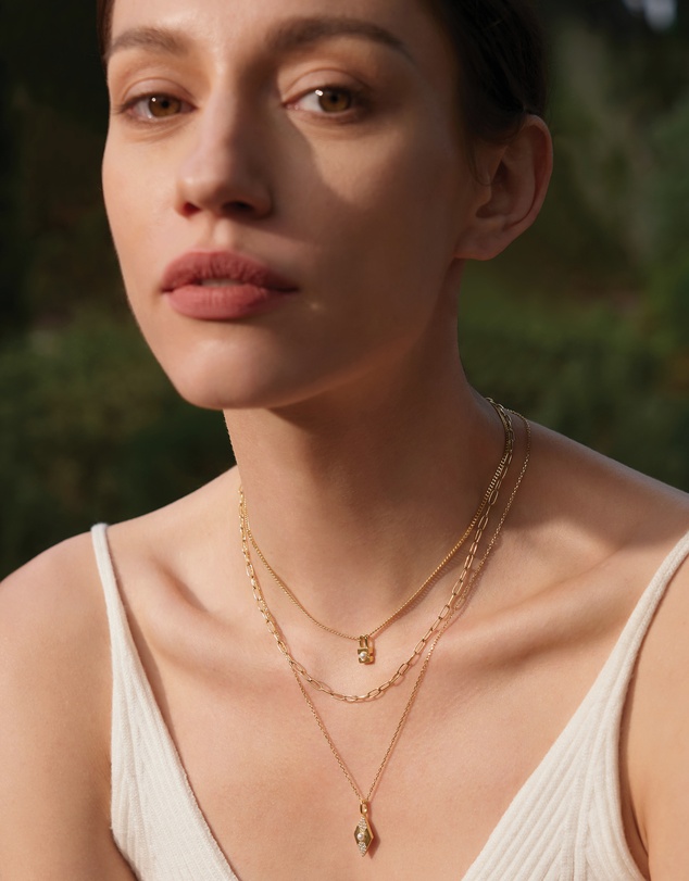 Ania Haie - Ania Haie Muse Gold Prl Padlock Necklace 45+5cm