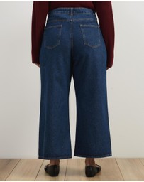 Atmos&Here Curvy - Kara Cropped Wide Leg Jeans
