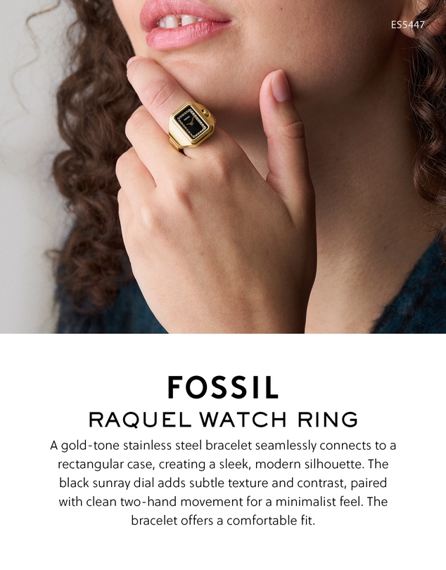 Fossil - Raquel Watch Ring Gold Analogue