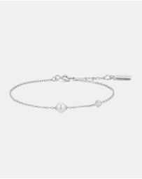 Ania Haie - Silver Shell Pearl & Bezel-Set Sparkle Bracelet