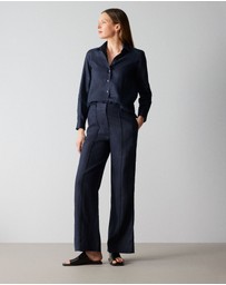 Trenery - Linen Classic Shirt in Night Sky
