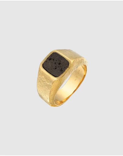 Haze & Glory - ICONIC EXCLUSIVE - Firestarter Signet Ring in Gold-Plated 925 Silver