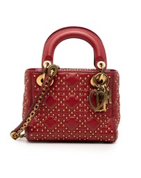 Pre-Loved by Azura Reborn - Pre-Loved Mini Lambskin Cannage Studded Supple Lady Dior