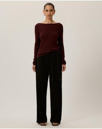 Tussah - Violet Fine Knit Boat Neck Top