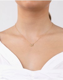 Lovisa - Gold Plated Sterling Silver Pave Butterfly Necklace