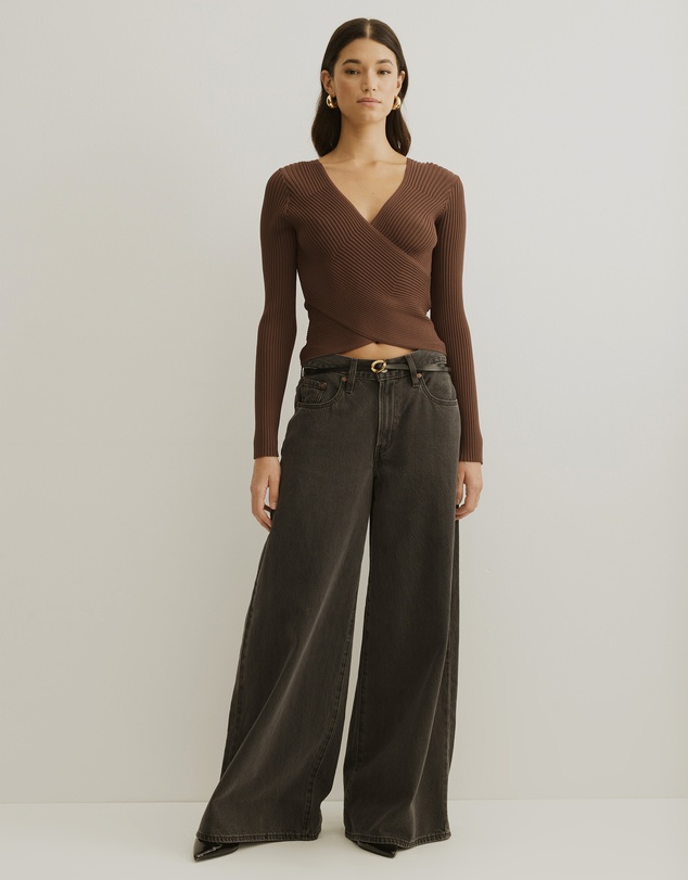 Atmos&Here - Jesse Cross Over Knit Top