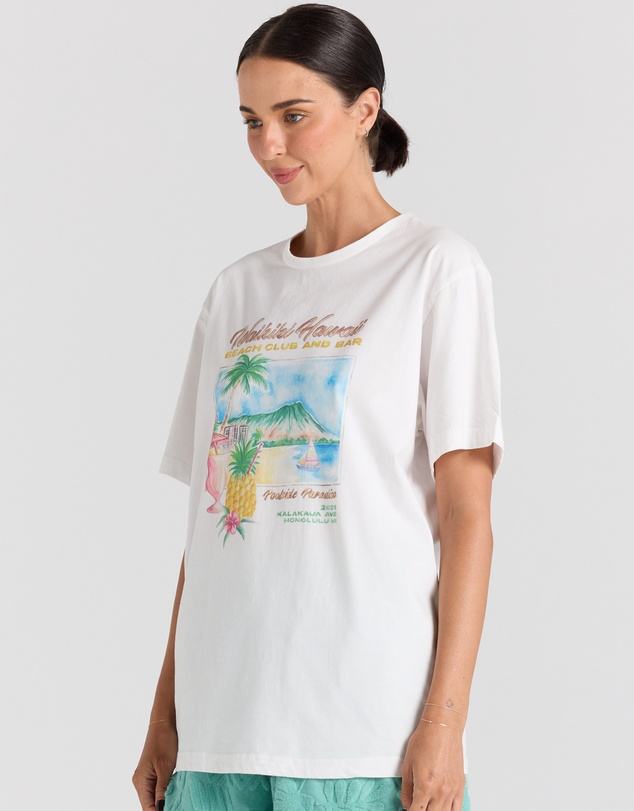 Poolside Paradiso - Waikiki Tee - White