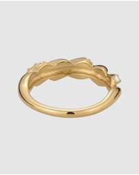 Elli Jewelry - Ring Crystal Statement Cocktail 925 Sterling Silver Gold-Plated