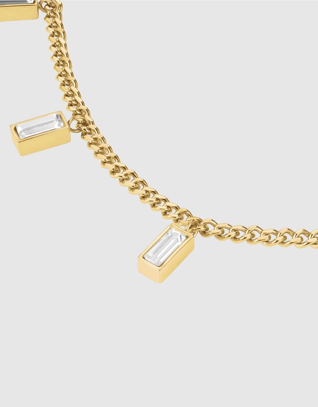 Rosefield - Playful Diamonds Baguette Gold-Tone Necklace