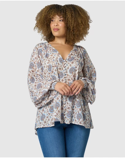 Something 4 Olivia - Bianca Print Blouse