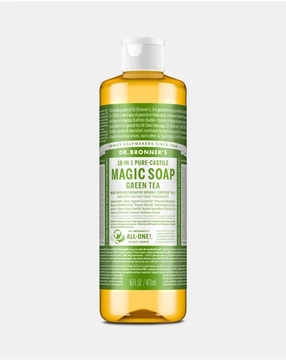 Dr Bronner's - Pure Liquid Castile Soap - Green Tea 473ml