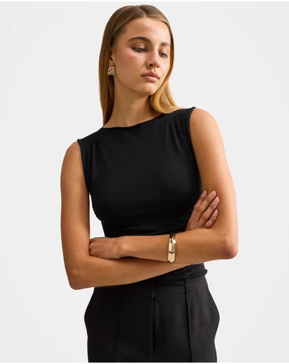 Forever New - Karlie Ribbed Detail Knitted Top