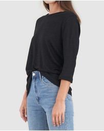 Amelius - Bronte Linen Three Quarter Jersey Top