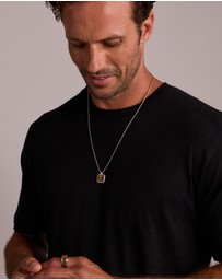 Michael Hill - Tiger’s Eye Square Pendant Necklace in Sterling Silver
