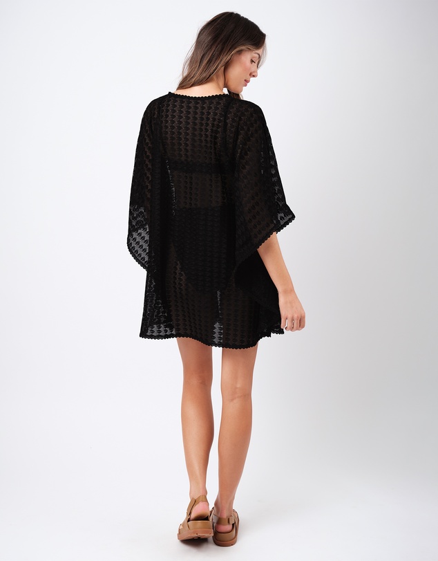 UNE PIECE - Scalloped Lace V-Neck Mini Kaftan