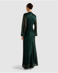 Forever New - Kristen Long Sleeves Plisse Maxi Dress