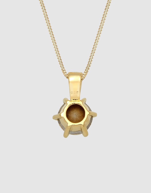 Elli Jewelry - Necklace Crystal 925 Sterling Silver Gold-Plated