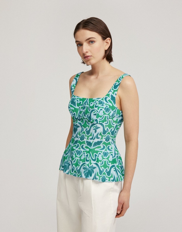 Oxford - Jacqueline Printed Peplum Top