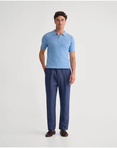Oxford - Otis Zip Neck Knitted Polo