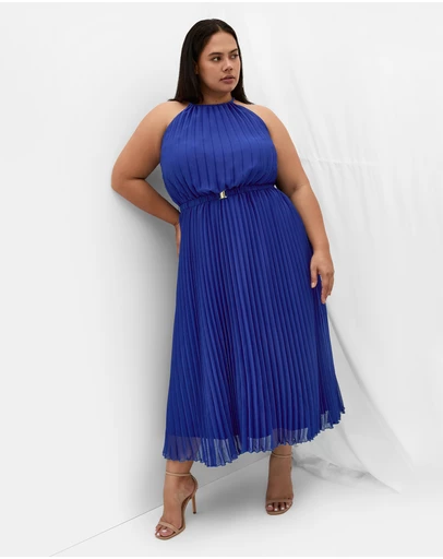 City Chic - Plus size DRESS RUBY MIDI - Lapis