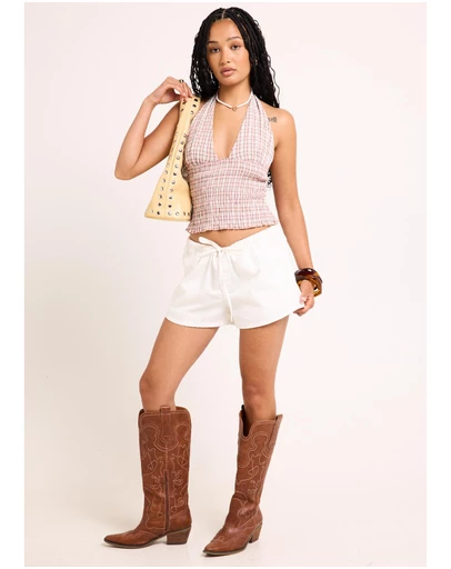 Insight - Juno Shirred Plunge Top