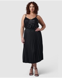 Pink Dusk by Curve Project - My Best Pleated Satin Skirt