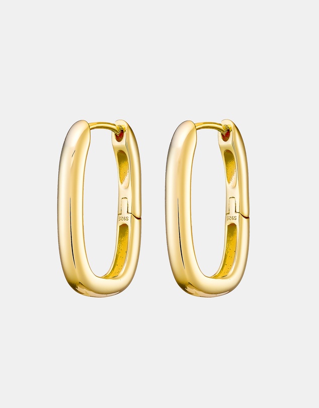 Zoe Olivia - 14K Gold Vermeil Icon Plain Long Huggies