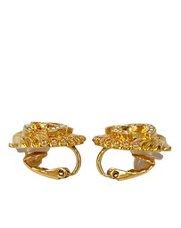 Pre-Loved by Azura Reborn - Pre-Loved CC Gold Plated Rhinestone Shell Clip On Earrings