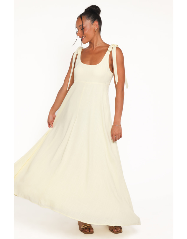 Petal & Pup - Valara Tie Shoulder Maxi Dress - Butter Yellow