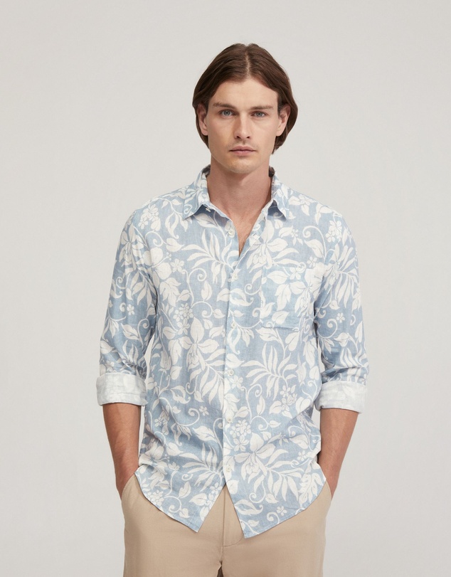 Oxford - Holloway Linen Blend Printed Shirt