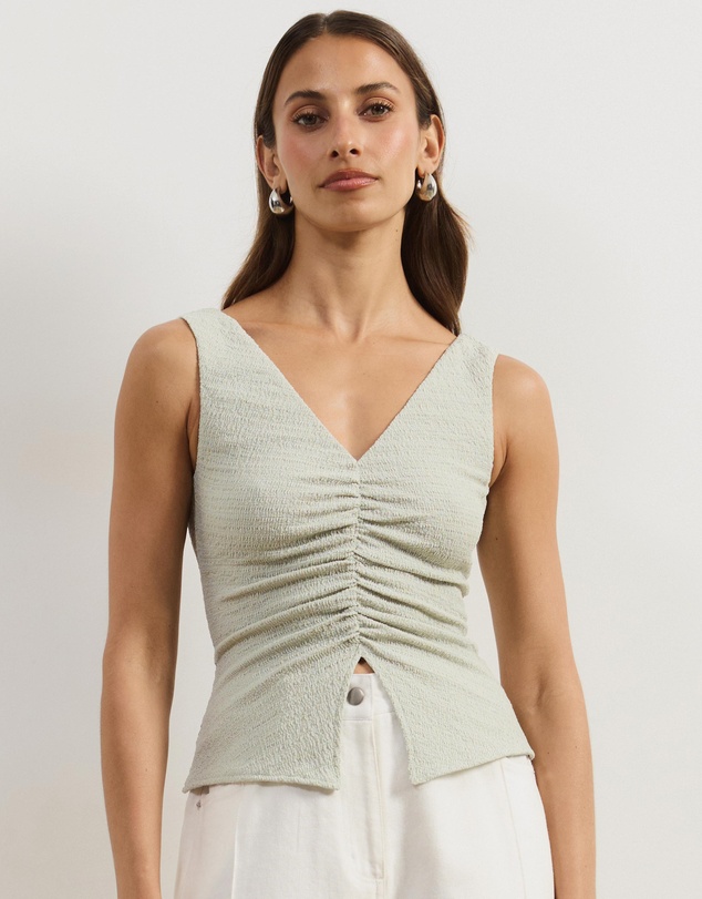 Atmos&Here - Alba Textured Ruched Top