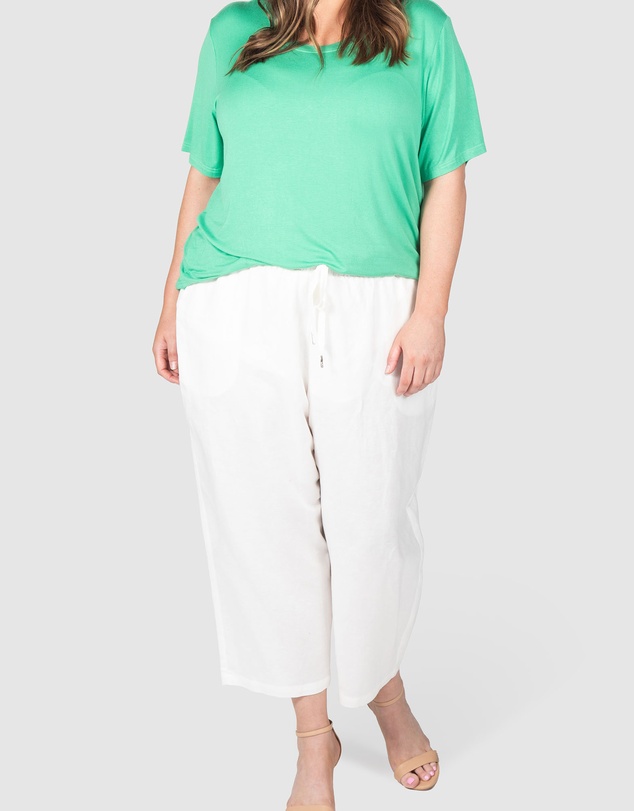 Love Your Wardrobe - Grace Crop Linen Pants