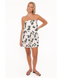 Petal & Pup - Ravenna Playsuit - Cream Black Floral