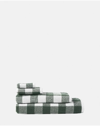 Linen House - Flinders Check Pine Bath Towel Range