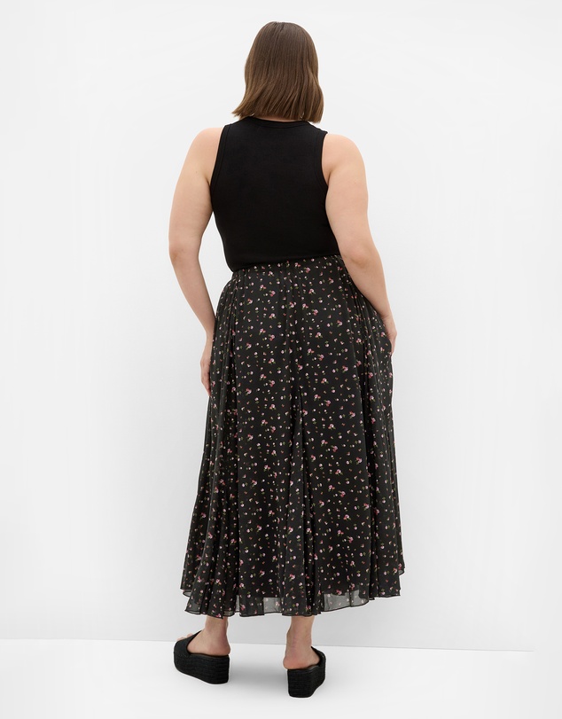 City Chic - Serene Floral Print Skirt