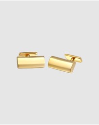 Kuzzoi - ICONIC EXCLUSIVE - Cufflinks Men Rectangle Bar Elegant in 375 Yellow Gold