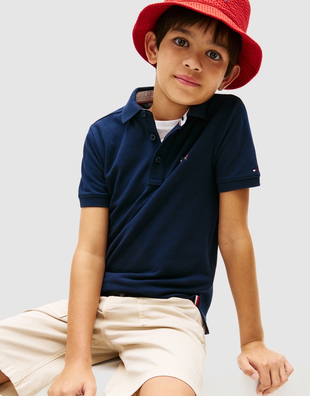 Tommy Hilfiger - Boys Regular Fit Wavy Flag Polo Shirt - Teens