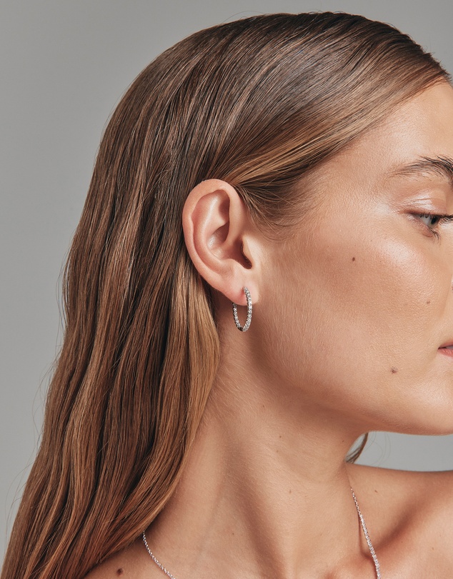 Michael Hill - 0.60 Carat TW Laboratory-Grown Diamond Hoop Earrings Set in 10kt White Gold