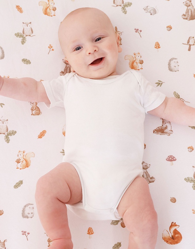 Living Textiles - 2 Pack Organic Bedside Sleeper Fitted Sheet - Fox & Friends