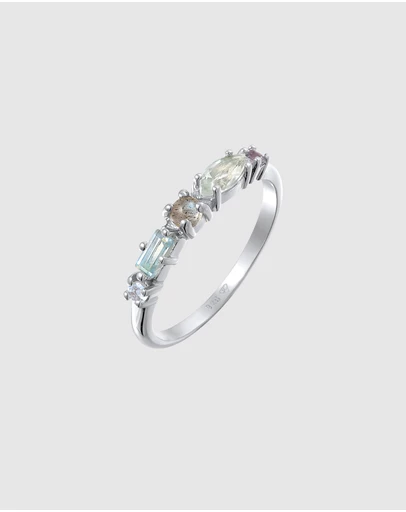 Elli Jewelry - Ring Gemstone Party 925 Sterling Silver